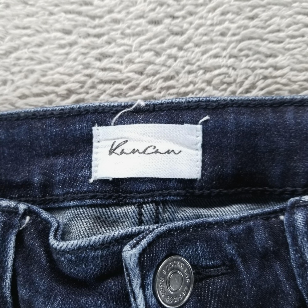KanCan Jeans Womens 28 Blue Flare High Rise Front Seam Dark Wash Stretch - Picture 3 of 9